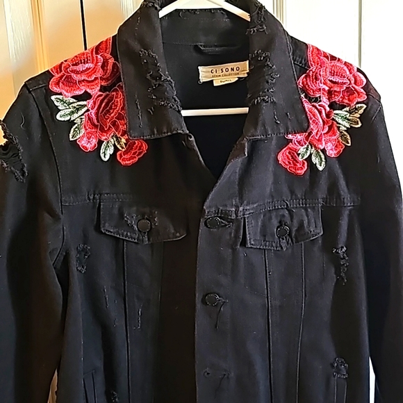 Denim Jean Jacket Black EUC 😍 - Picture 2 of 10